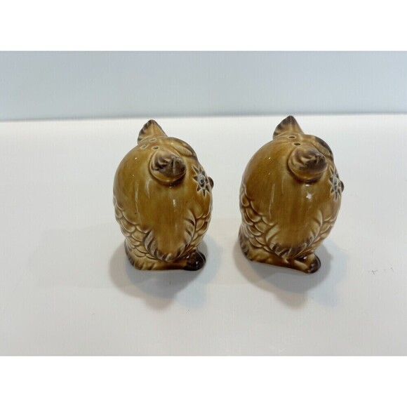 Vintage Salt and Pepper Shakers Ceramic Owls with Googly Eyes Made in Japan - Picture 8 of 10